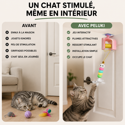 Jouet Interactif Chat à Ressort Stimulation Automatique