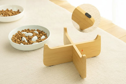 Gamelle Anti-Glouton Céramique Surélevée Chien Chat Design Naturel