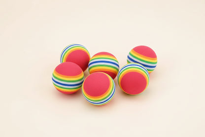 balles arc-en-ciel en mousse pour chat et chien – lot de 5 – Peluki