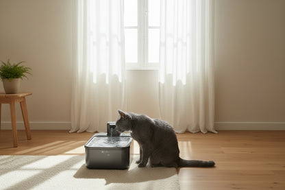 Fontaine à eau silencieuse et filtrante pour chat