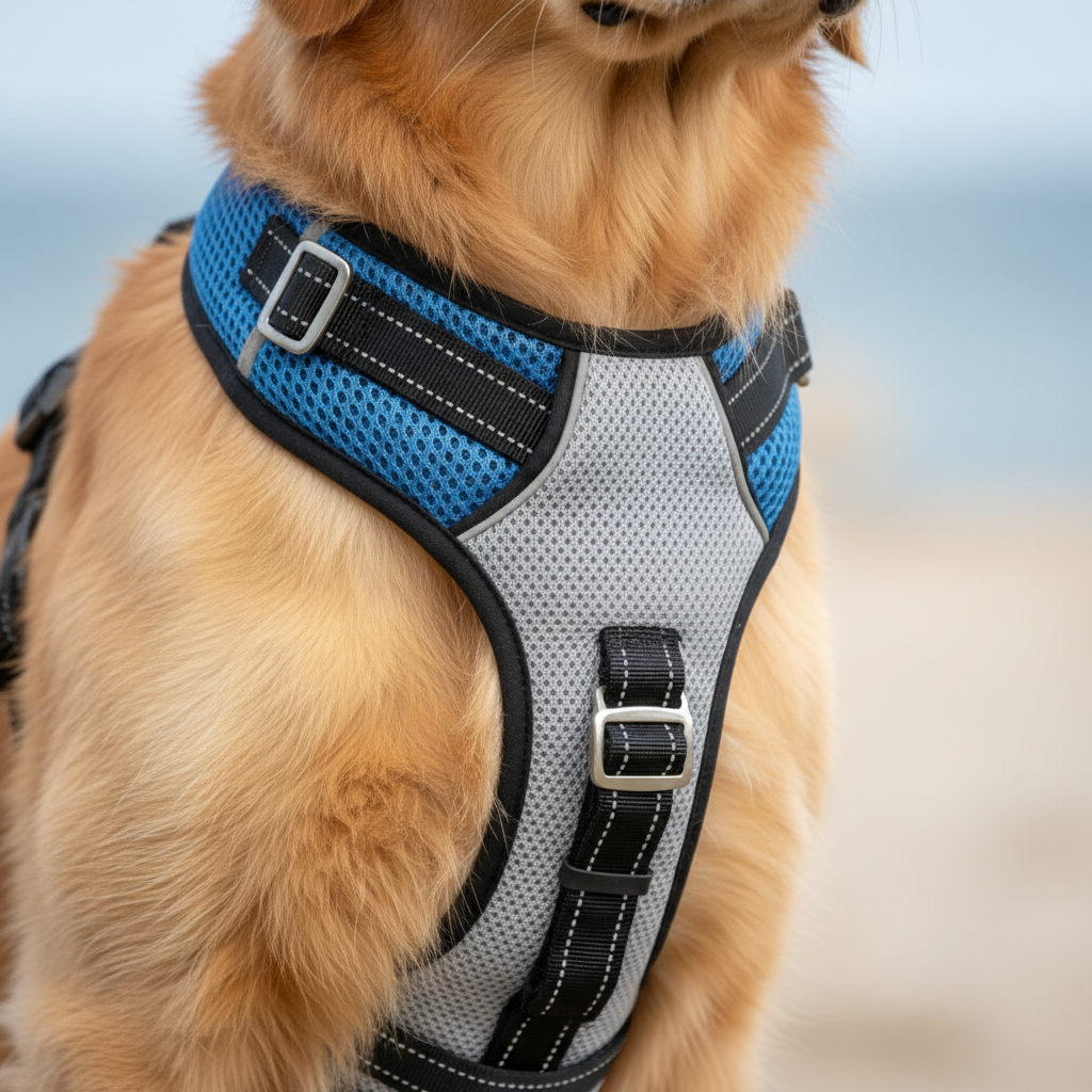 Harnais anti-traction pour chien Respirant & réfléchissant