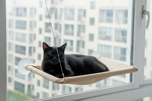 Hamac pour Chat Fixation Fenêtre & Radiateur, Confort Absolu